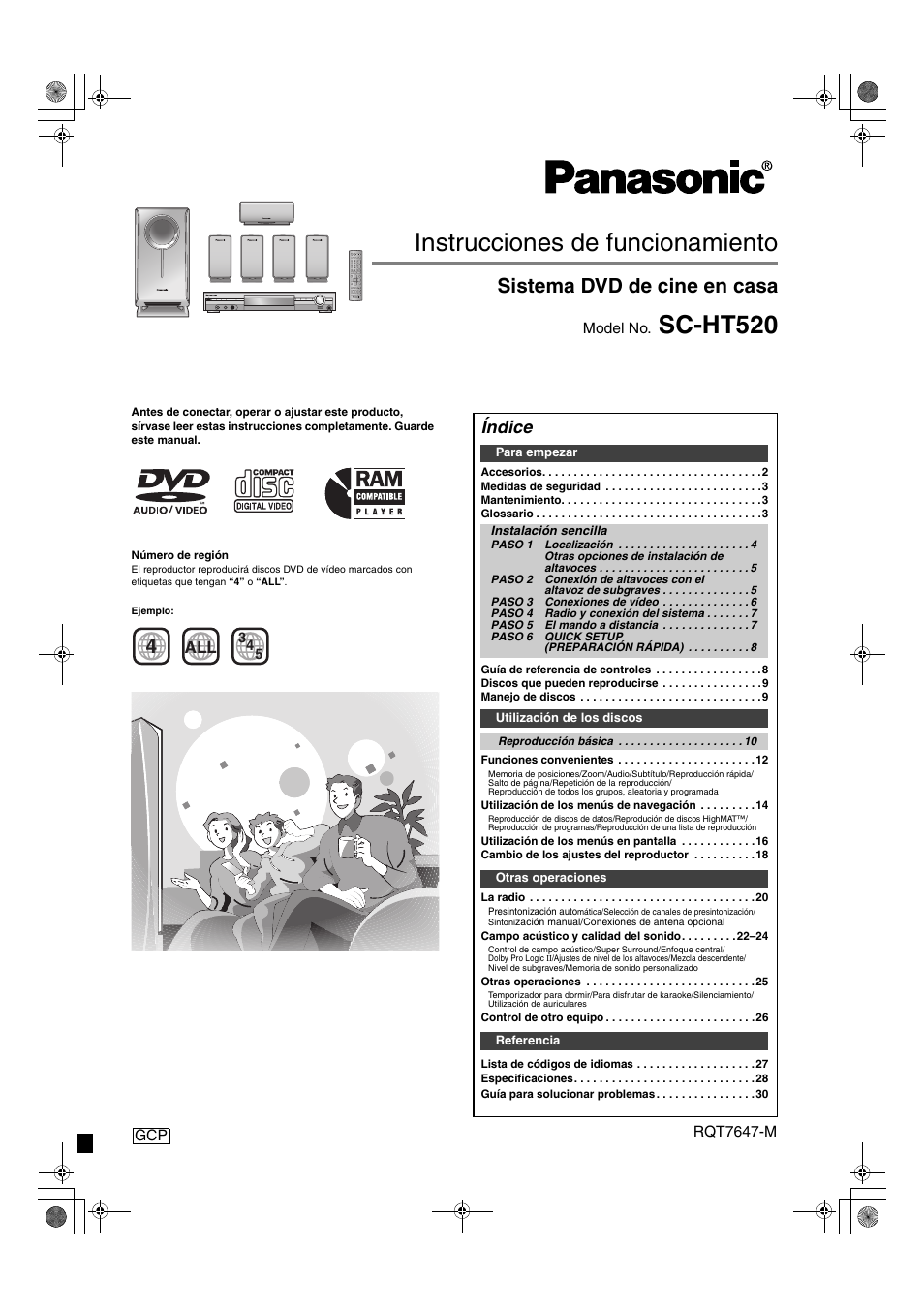 Panasonic SCHT520 User Manual | 32 pages