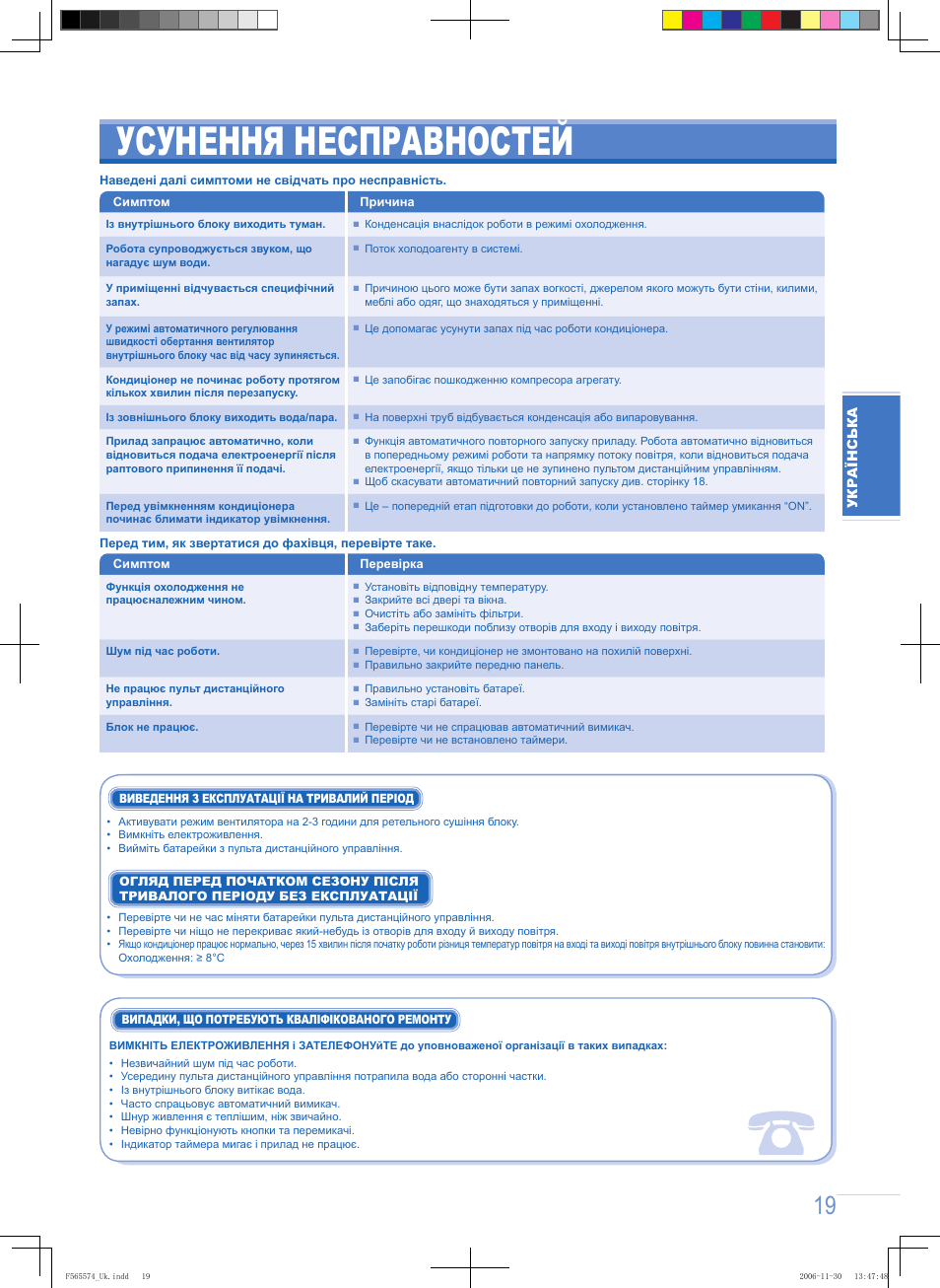 Усунення несправностей | Panasonic CSPC12GKD User Manual | Page 19 / 40