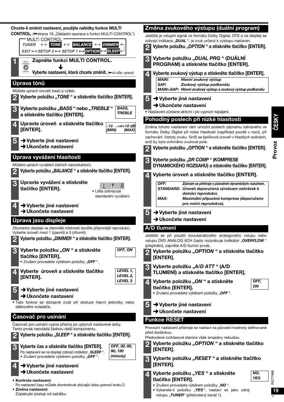 Čes k y | Panasonic SAXR55 User Manual | Page 75 / 84