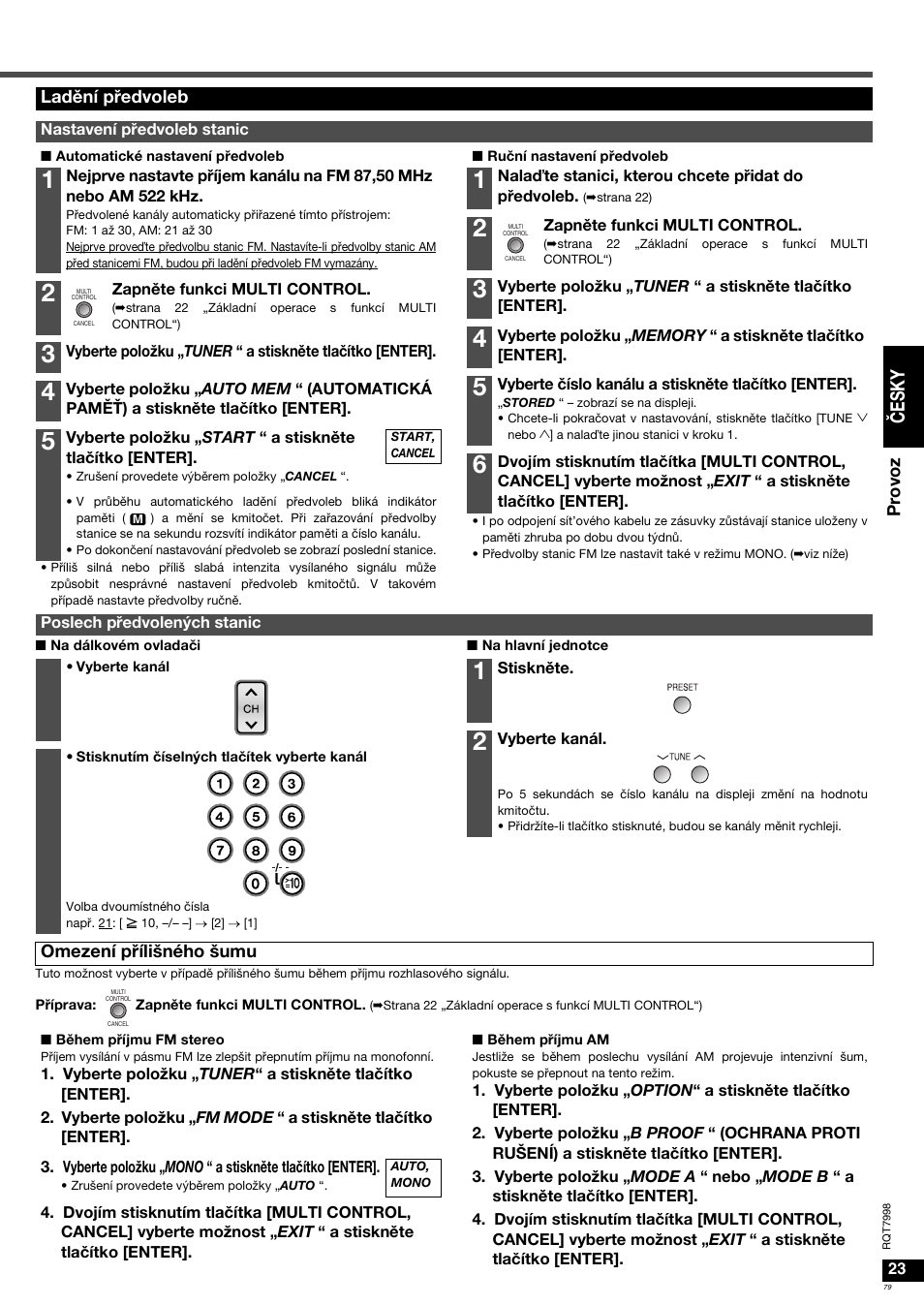 Čes k y | Panasonic SAXR55 User Manual | Page 79 / 84