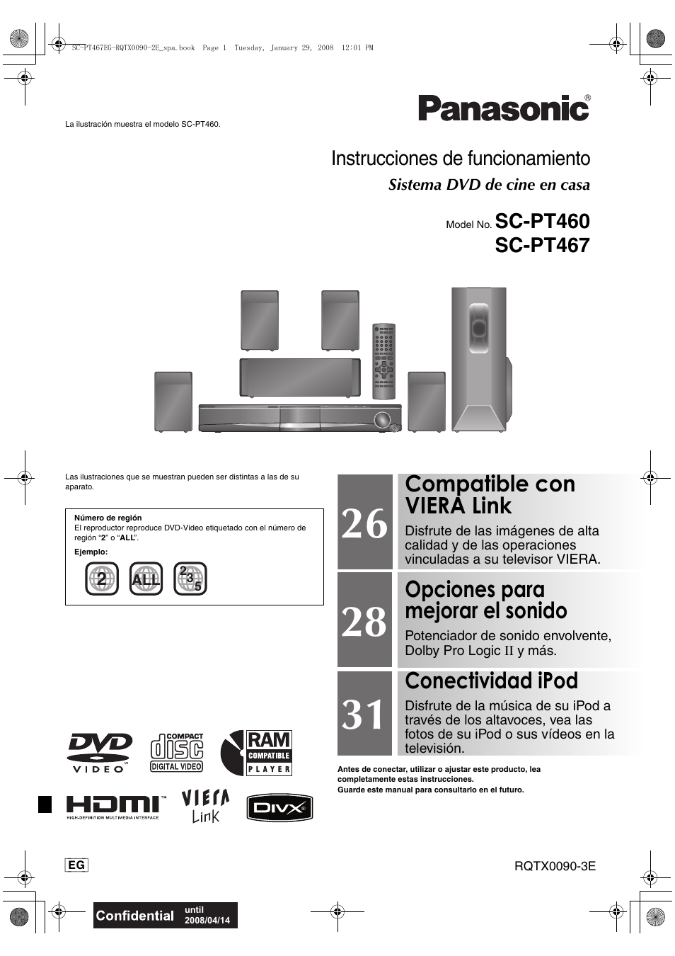 Panasonic SCPT467 User Manual | 44 pages