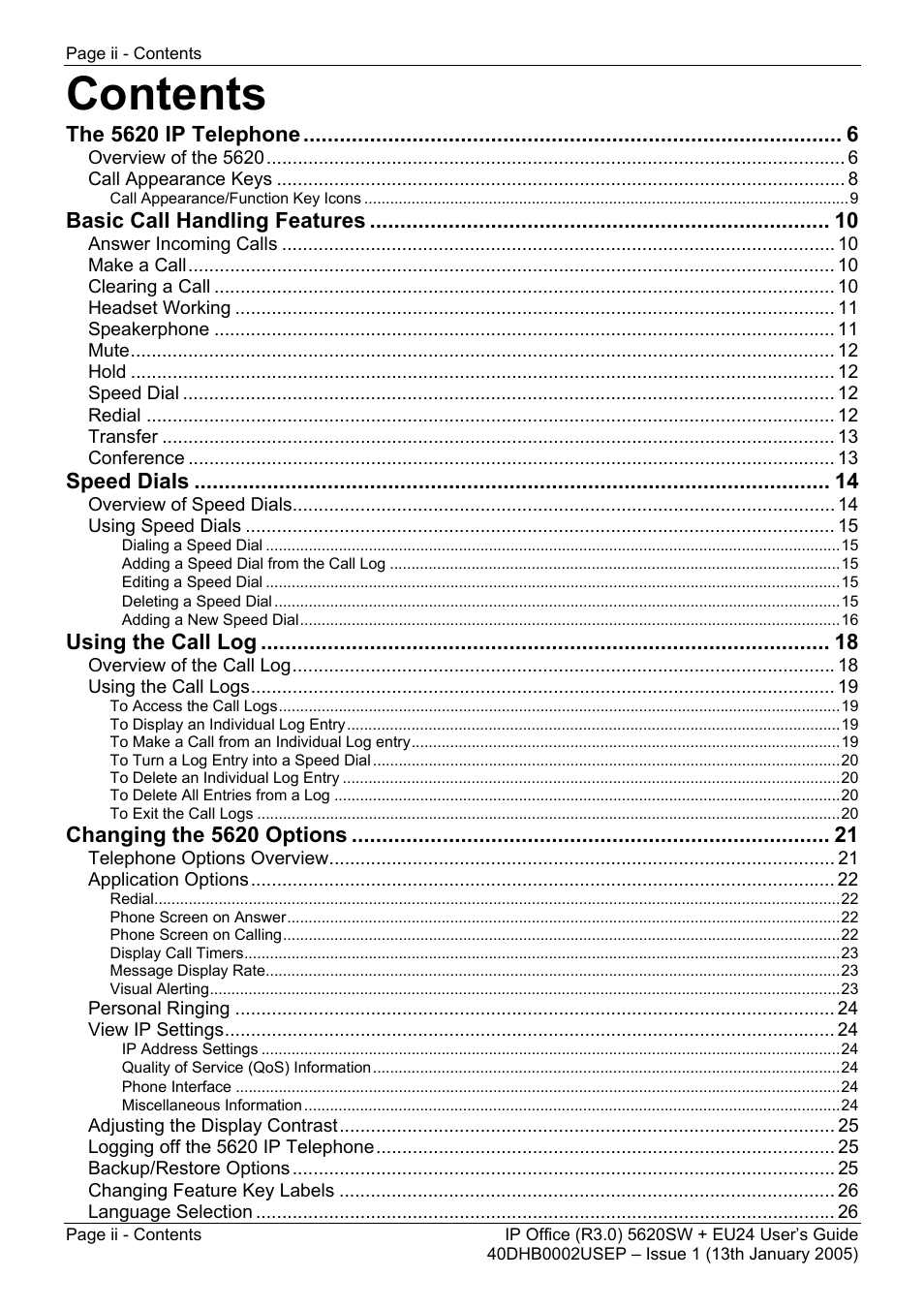 Avaya 5620SW + EU24 User Manual | Page 2 / 70