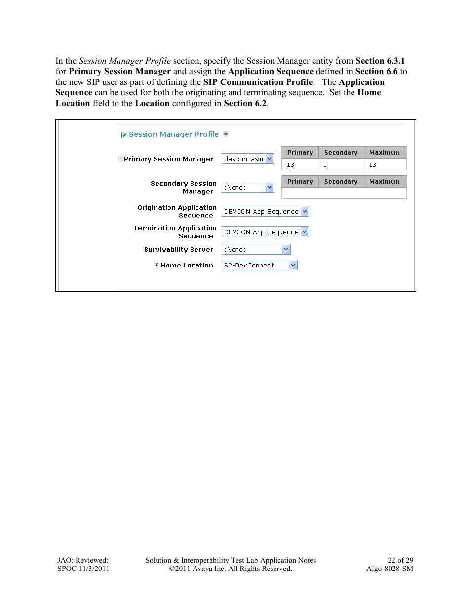 Avaya ALGO-8028-SM User Manual | Page 22 / 29