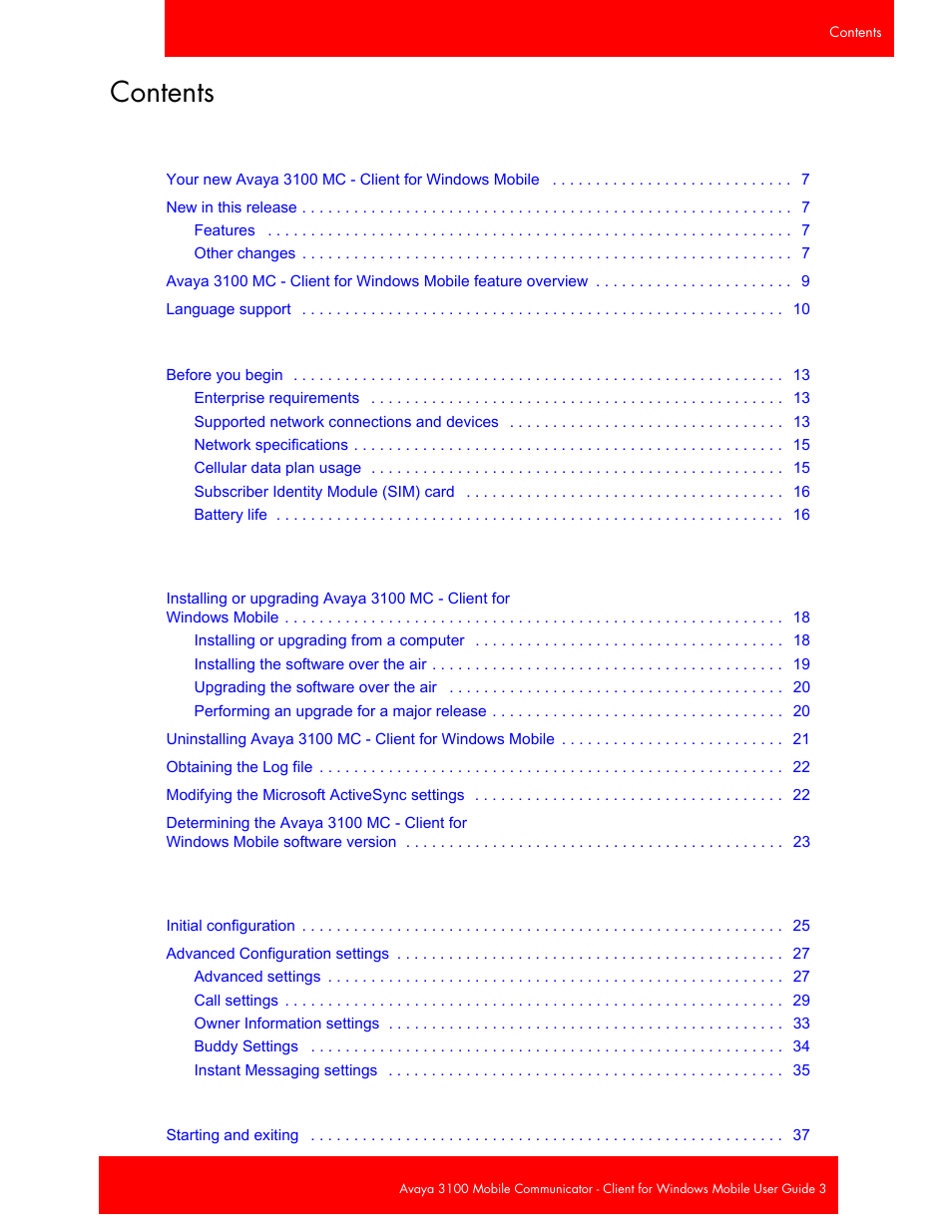 Avaya 3100 User Manual | Page 3 / 84