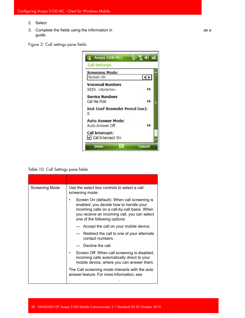 Avaya 3100 User Manual | Page 30 / 84