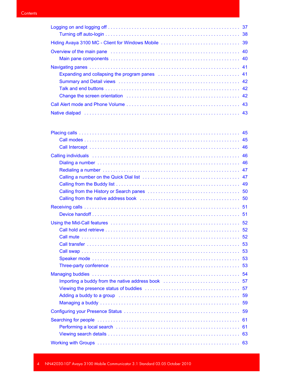 Avaya 3100 User Manual | Page 4 / 84
