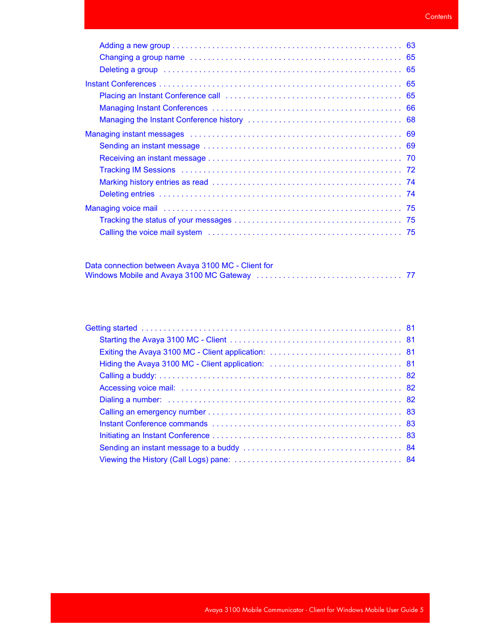 Avaya 3100 User Manual | Page 5 / 84