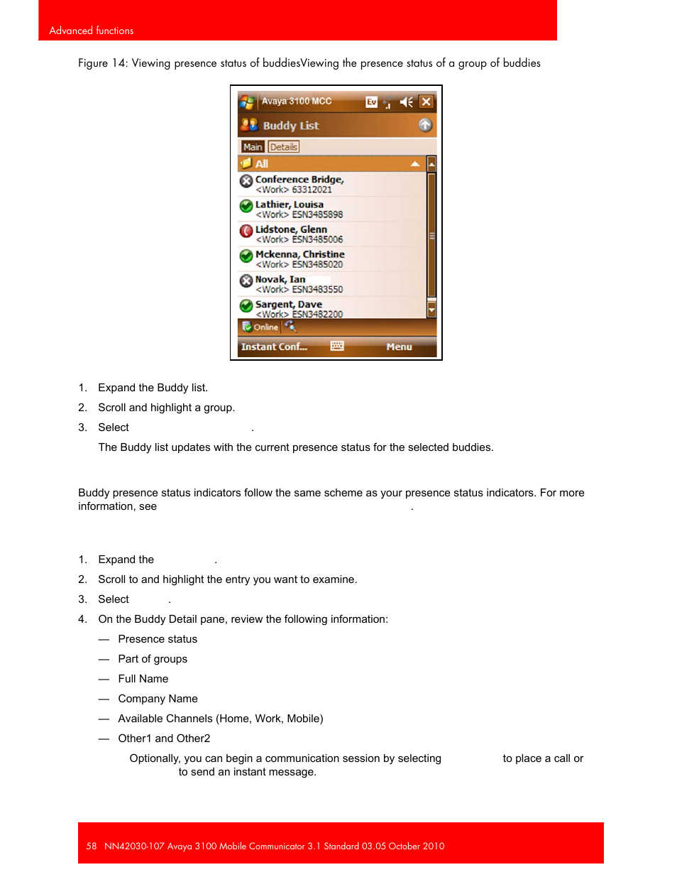 Avaya 3100 User Manual | Page 58 / 84