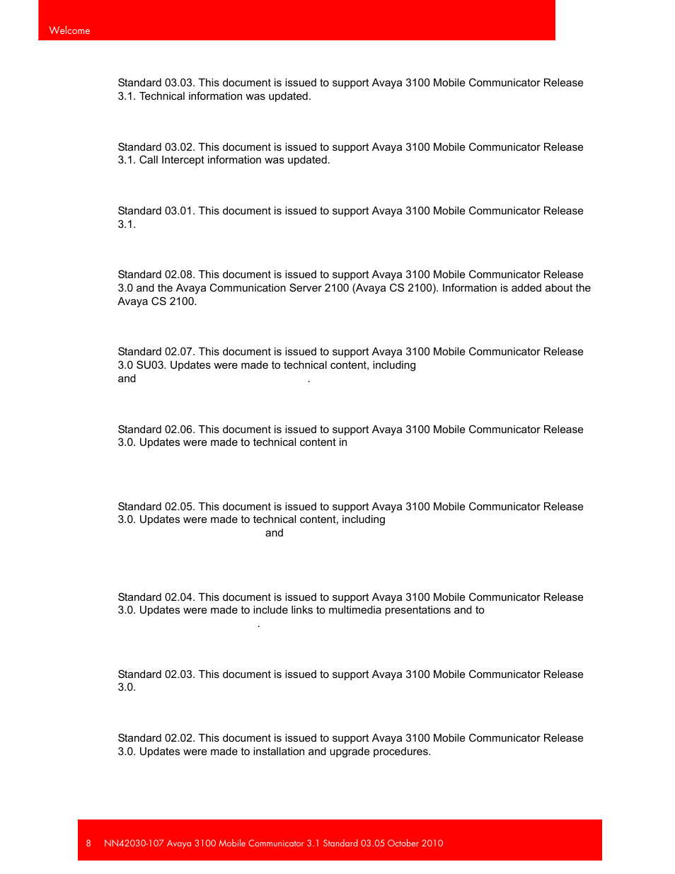 Avaya 3100 User Manual | Page 8 / 84