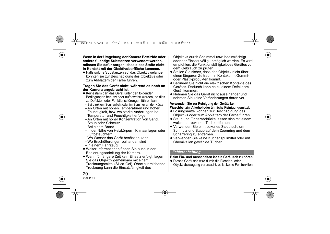 Panasonic HFS14140E User Manual | Page 20 / 72