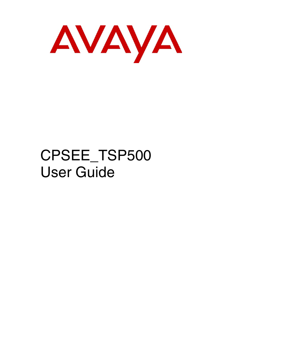 Avaya CPSEE_TSP500 User Manual | 216 pages