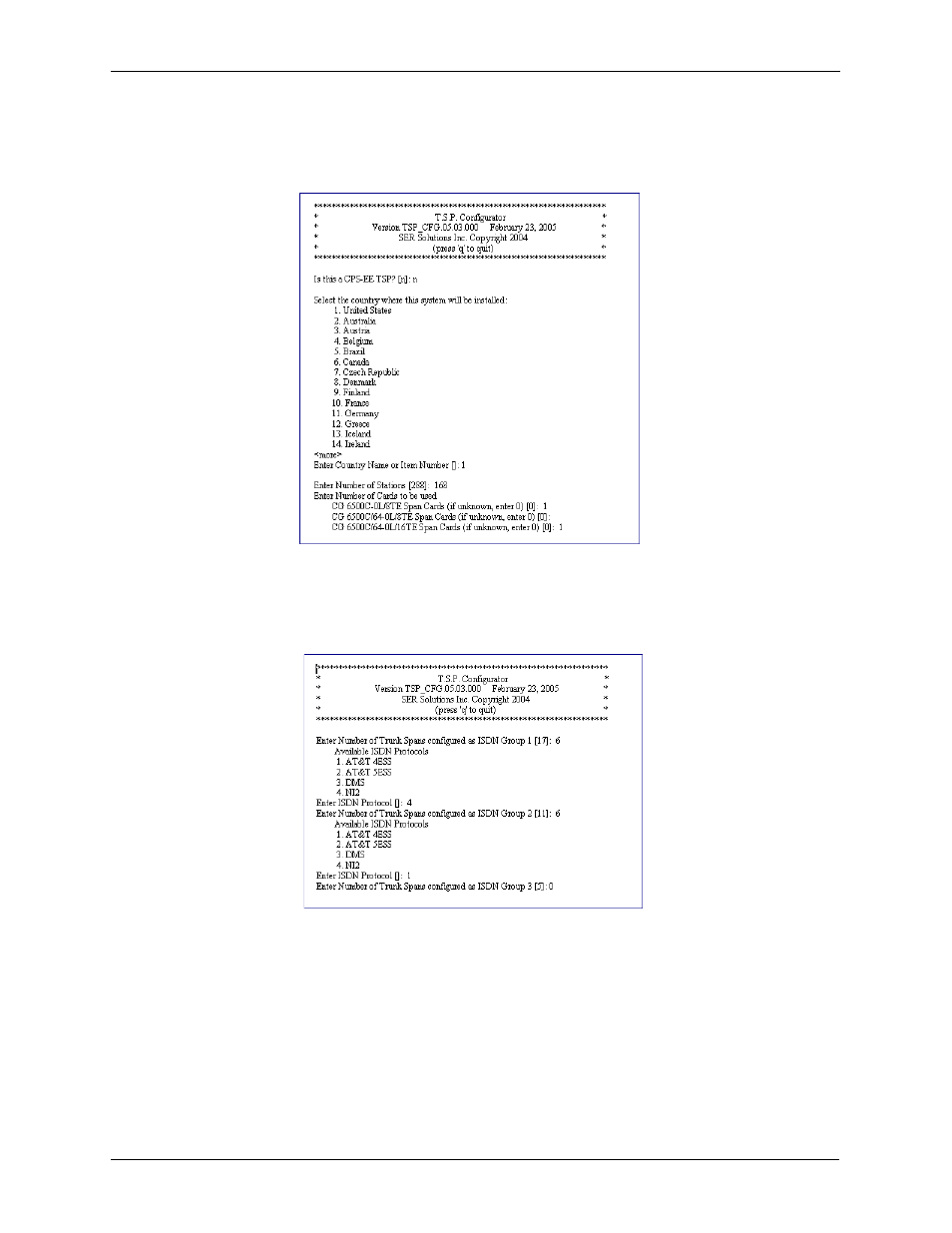 Sample t1 configuration initialization, Trunk information, Sample t1 configuration initialization -22 | Trunk information -22 | Avaya CPSEE_TSP500 User Manual | Page 156 / 216