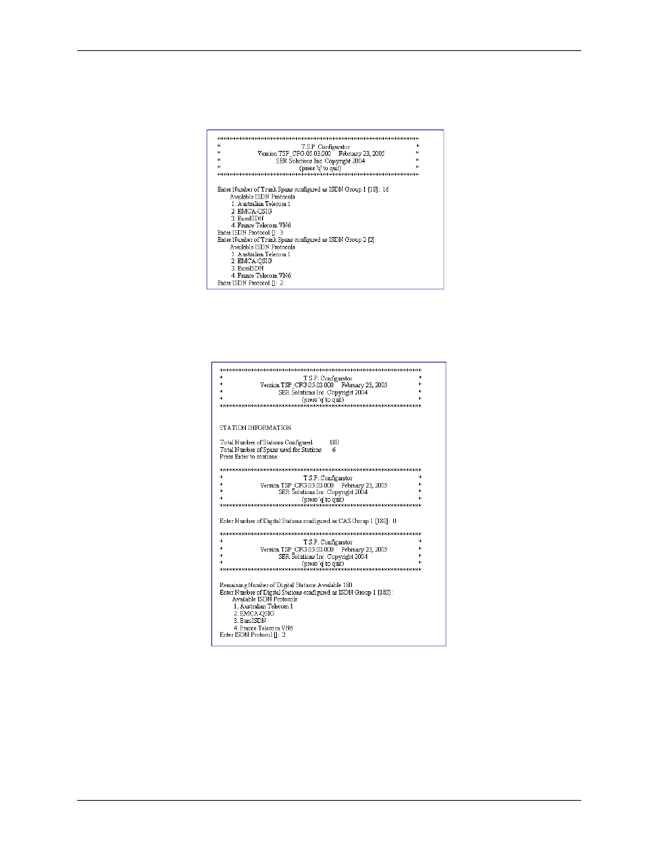 Trunk information, Station information, Trunk information -35 | Station information -35, Trunk information station information | Avaya CPSEE_TSP500 User Manual | Page 169 / 216