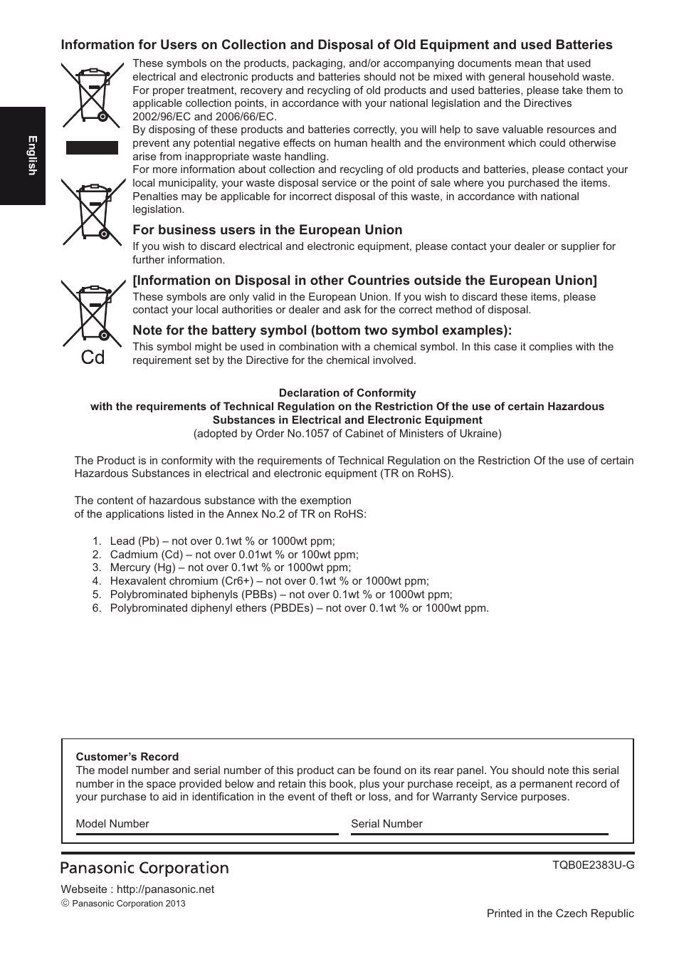 Panasonic TH50LFE6E User Manual | Page 14 / 56