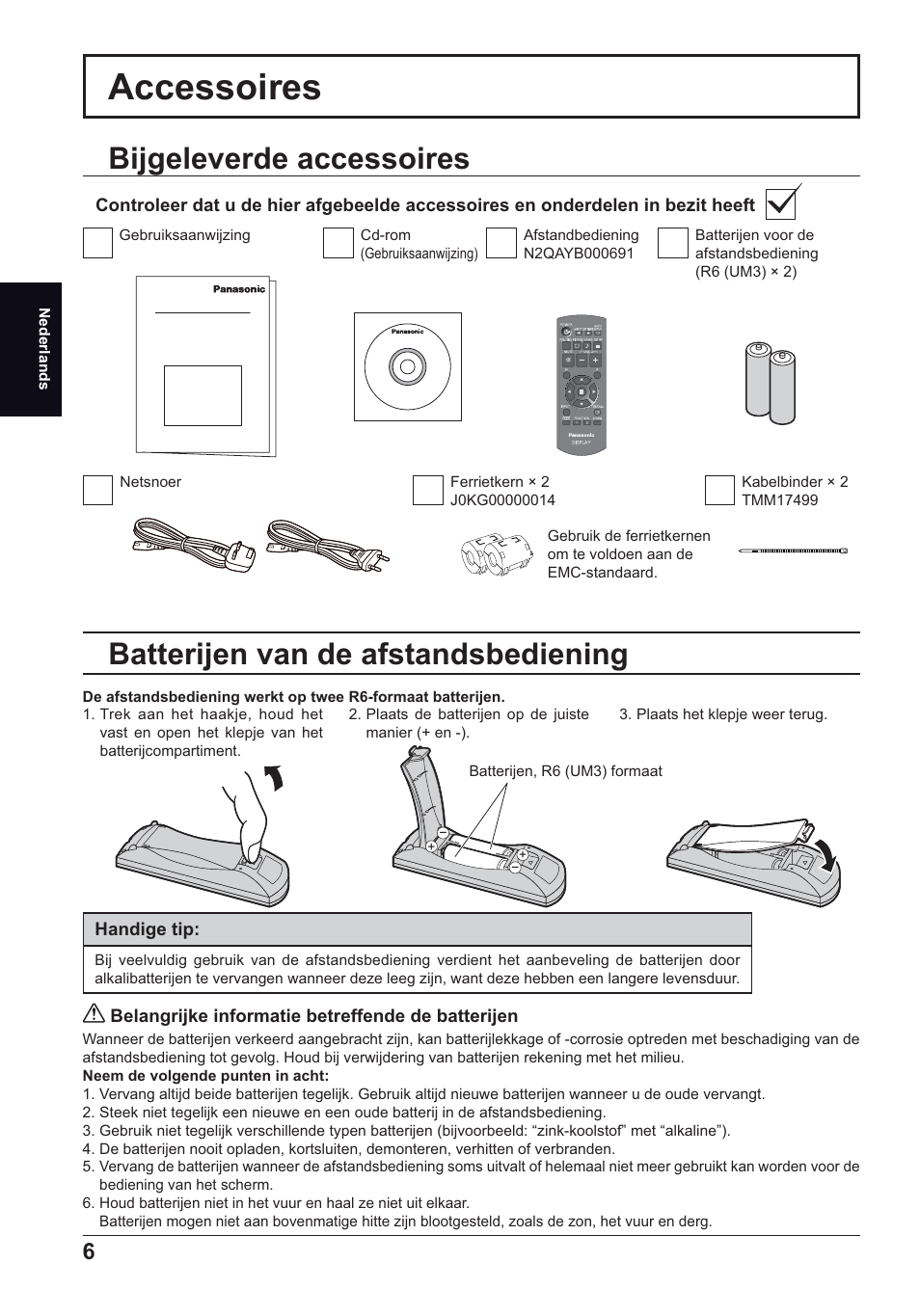 Accessoires | Panasonic TH50LFE6E User Manual | Page 20 / 56