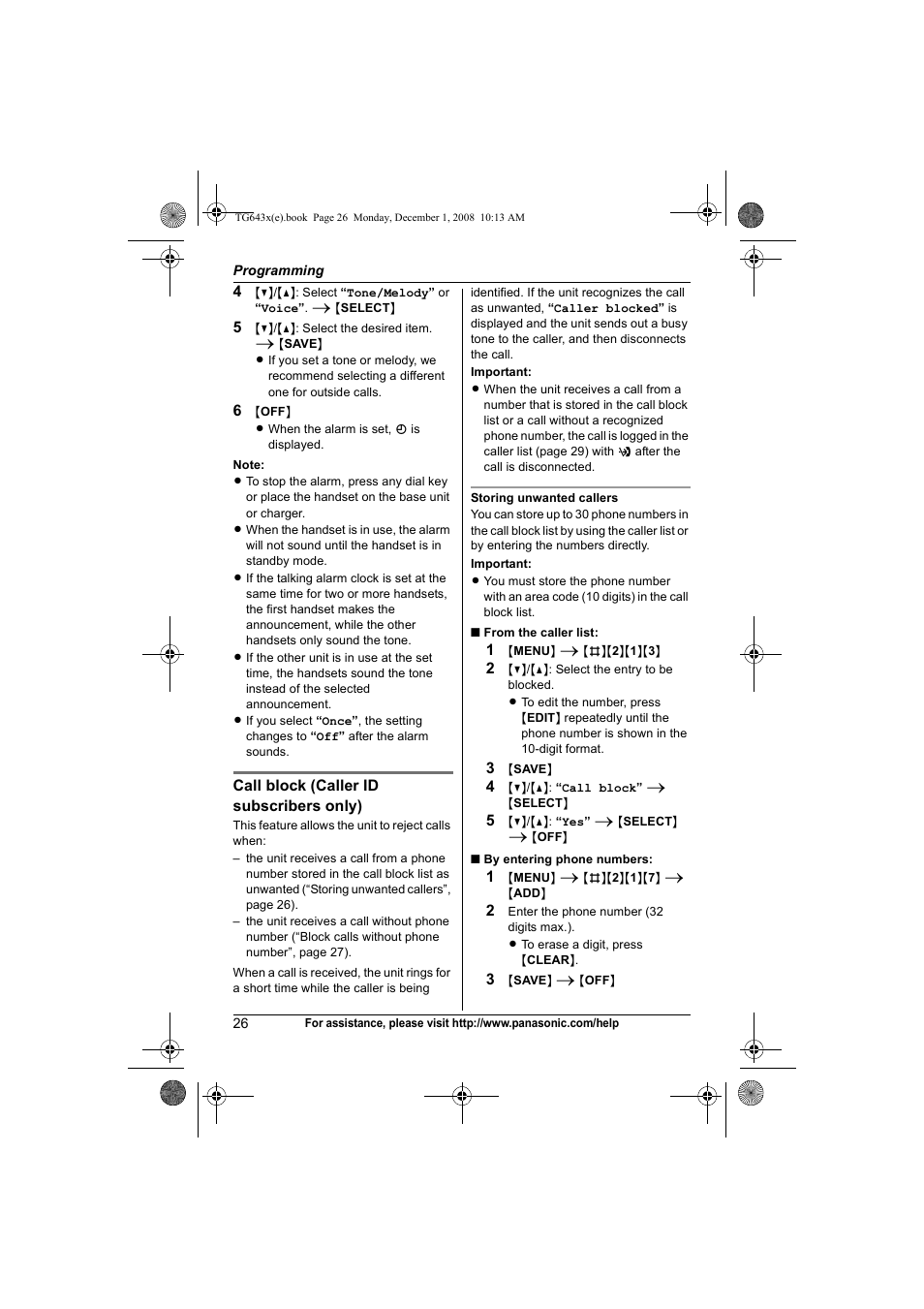 Ep 6 | Panasonic KXTG6431 User Manual | Page 26 / 64