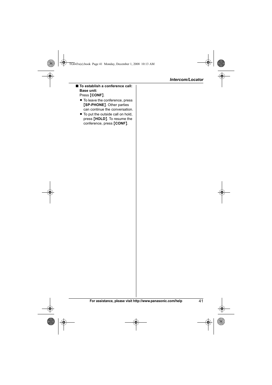 Panasonic KXTG6431 User Manual | Page 41 / 64