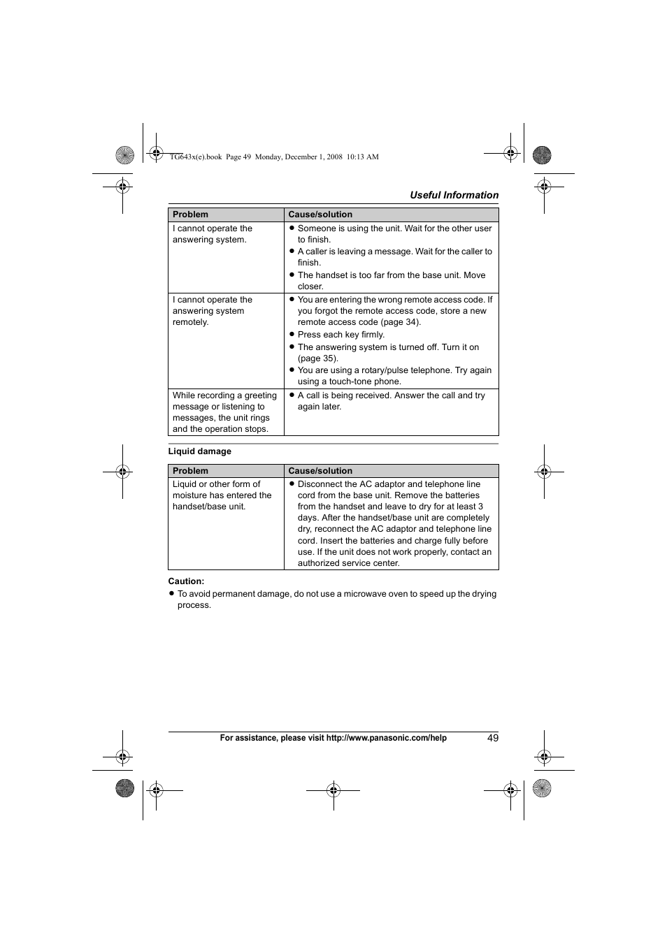 Panasonic KXTG6431 User Manual | Page 49 / 64