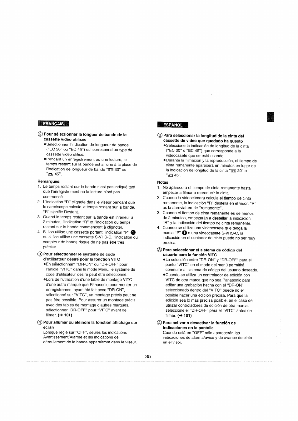 Panasonic NVS90E User Manual | Page 35 / 132