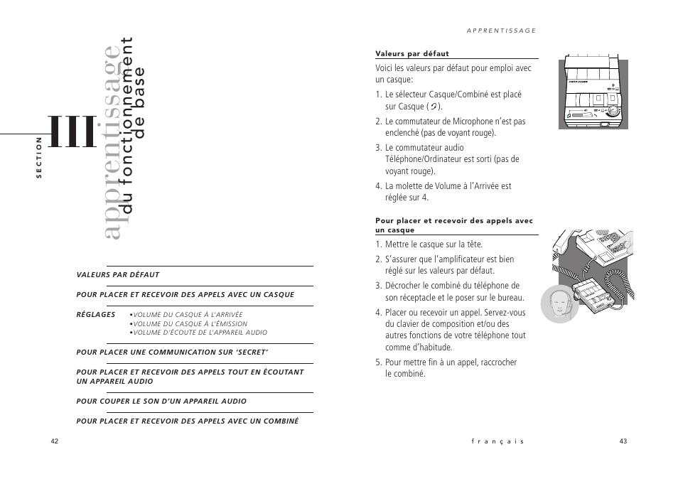 Appr entissage, Du fonctionnement de base | Avaya Switcher User Manual | Page 26 / 52