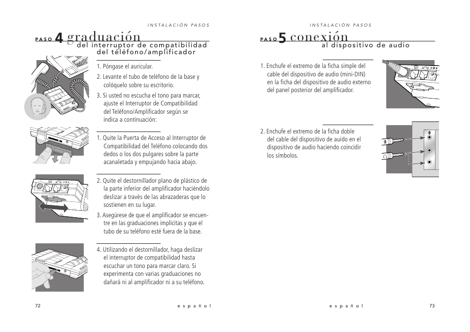 Graduación, Conexión | Avaya Switcher User Manual | Page 40 / 52