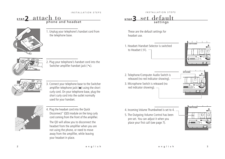 Attach to, Set default | Avaya Switcher User Manual | Page 7 / 52