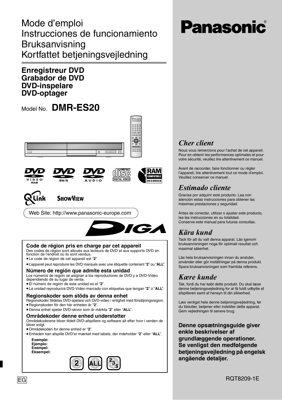 Panasonic DMRES20 User Manual | 156 pages