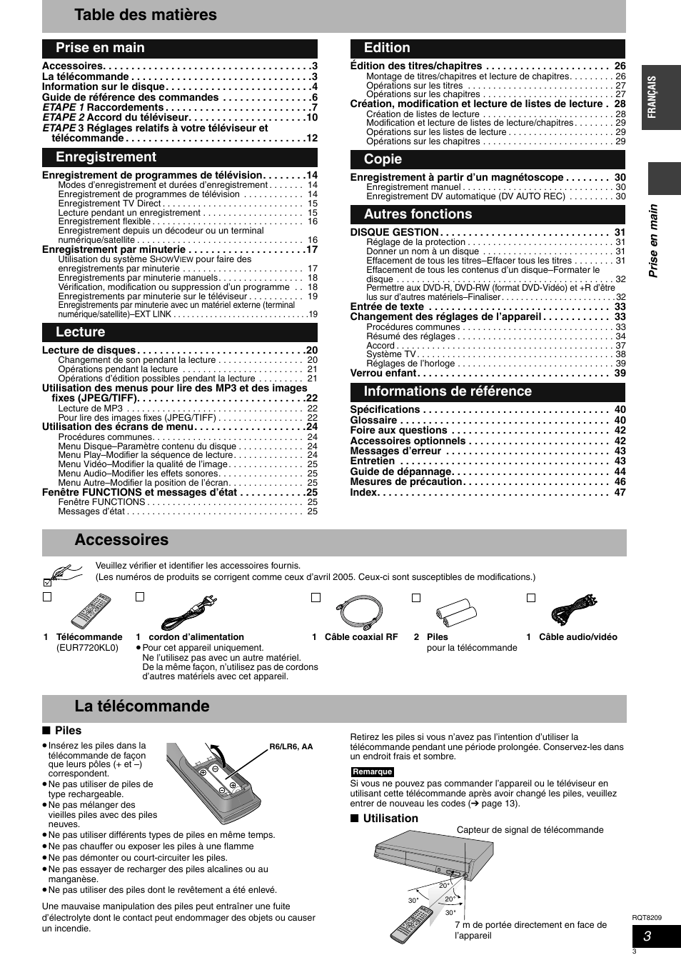 Panasonic DMRES20 User Manual | Page 3 / 156