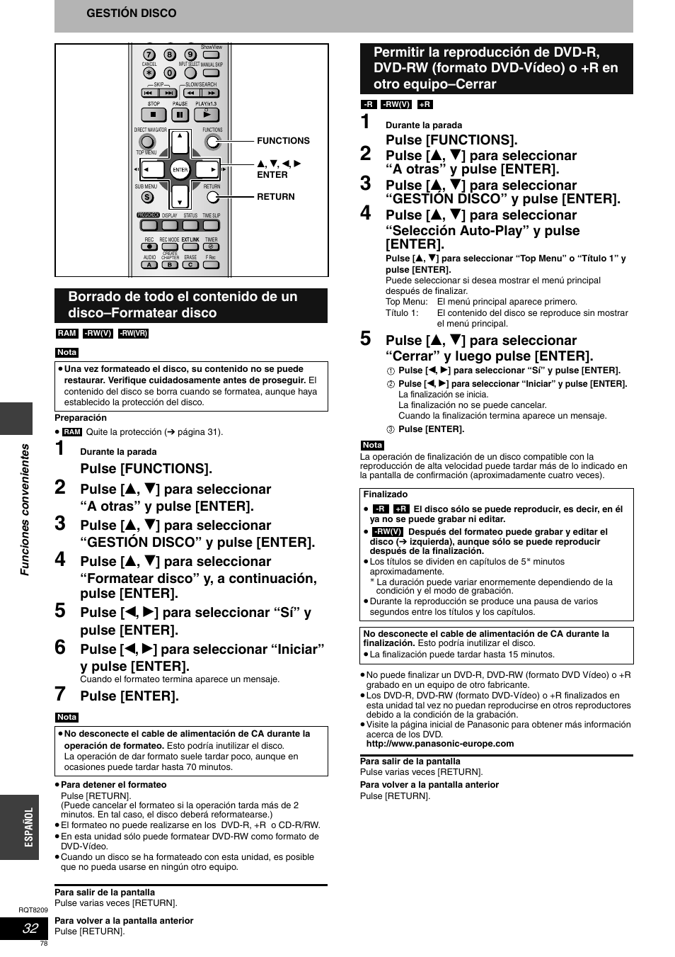 Pulse [functions, Pulse [enter | Panasonic DMRES20 User Manual | Page 78 / 156