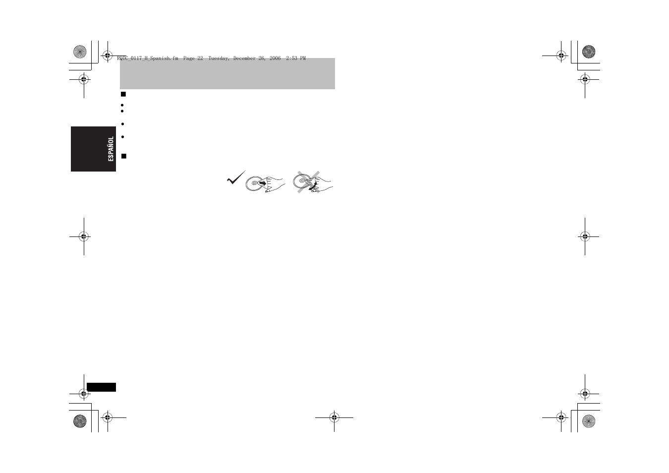 Mantenimiento | Panasonic DVDS33 User Manual | Page 22 / 80