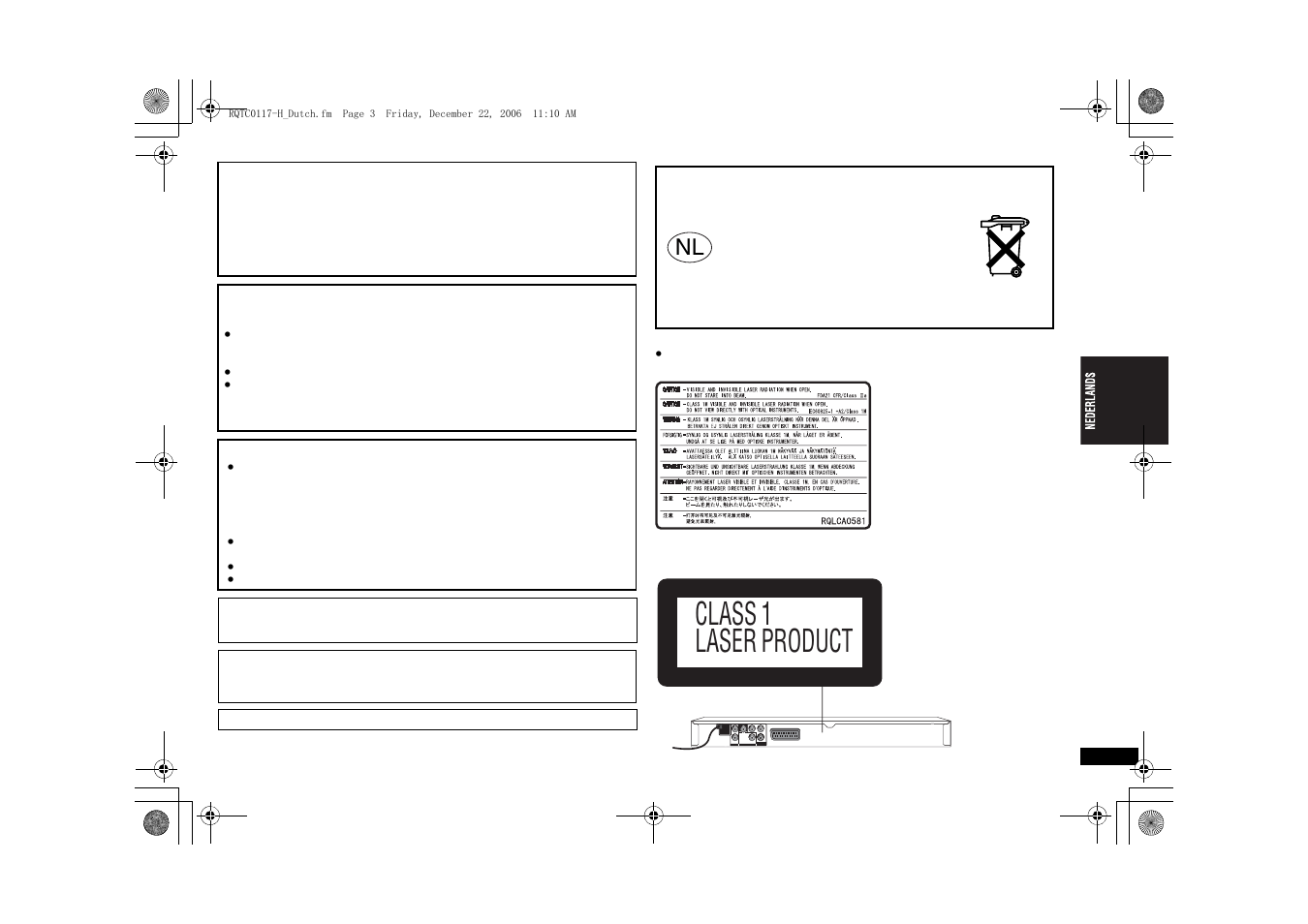 Class 1 laser product | Panasonic DVDS33 User Manual | Page 27 / 80