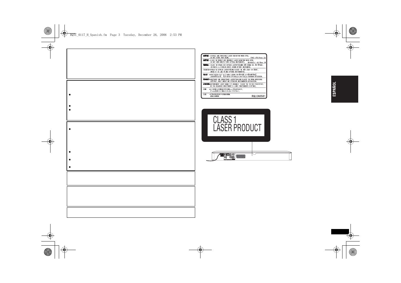 Class 1 laser product | Panasonic DVDS33 User Manual | Page 3 / 80