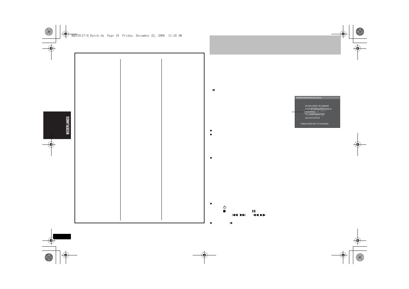 Over divx vod inhoud | Panasonic DVDS33 User Manual | Page 42 / 80