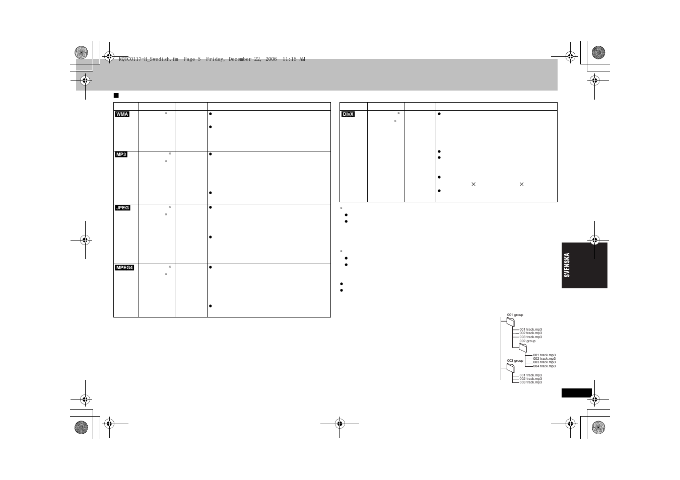 Spelbara f o rmat | Panasonic DVDS33 User Manual | Page 53 / 80