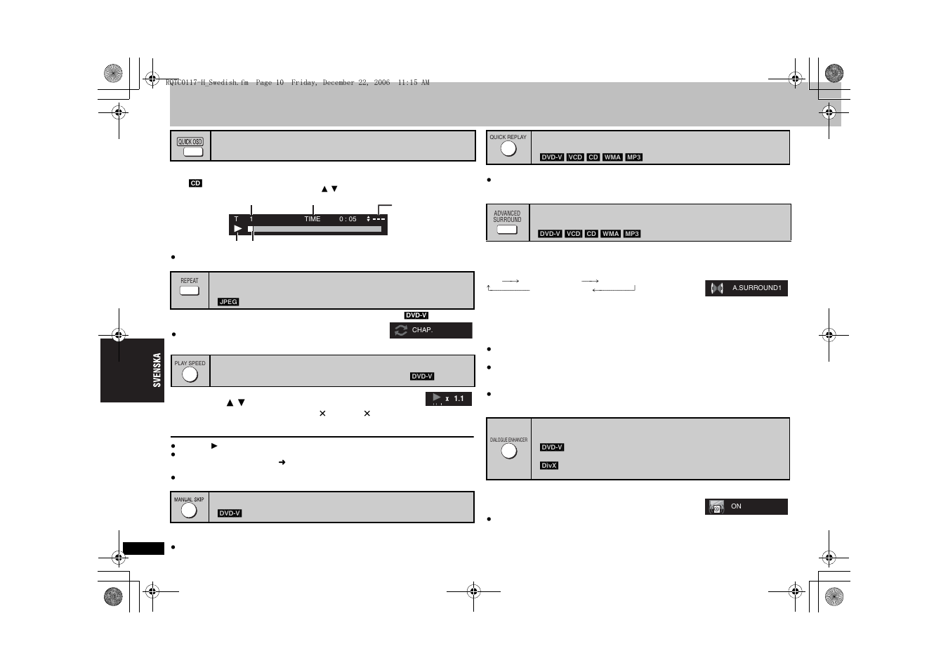 Praktiska funktioner | Panasonic DVDS33 User Manual | Page 58 / 80