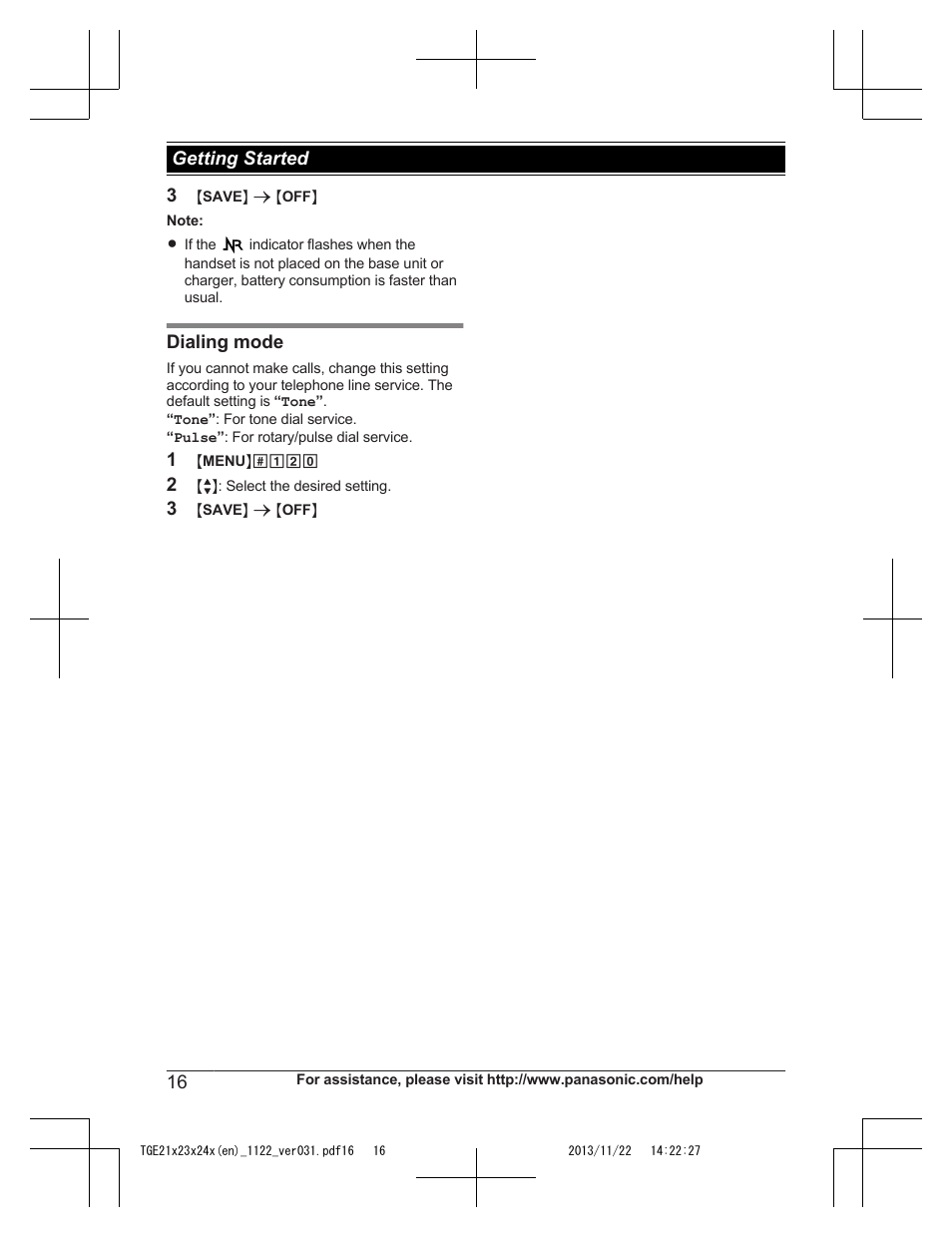 Panasonic KXTGE240 User Manual | Page 16 / 68