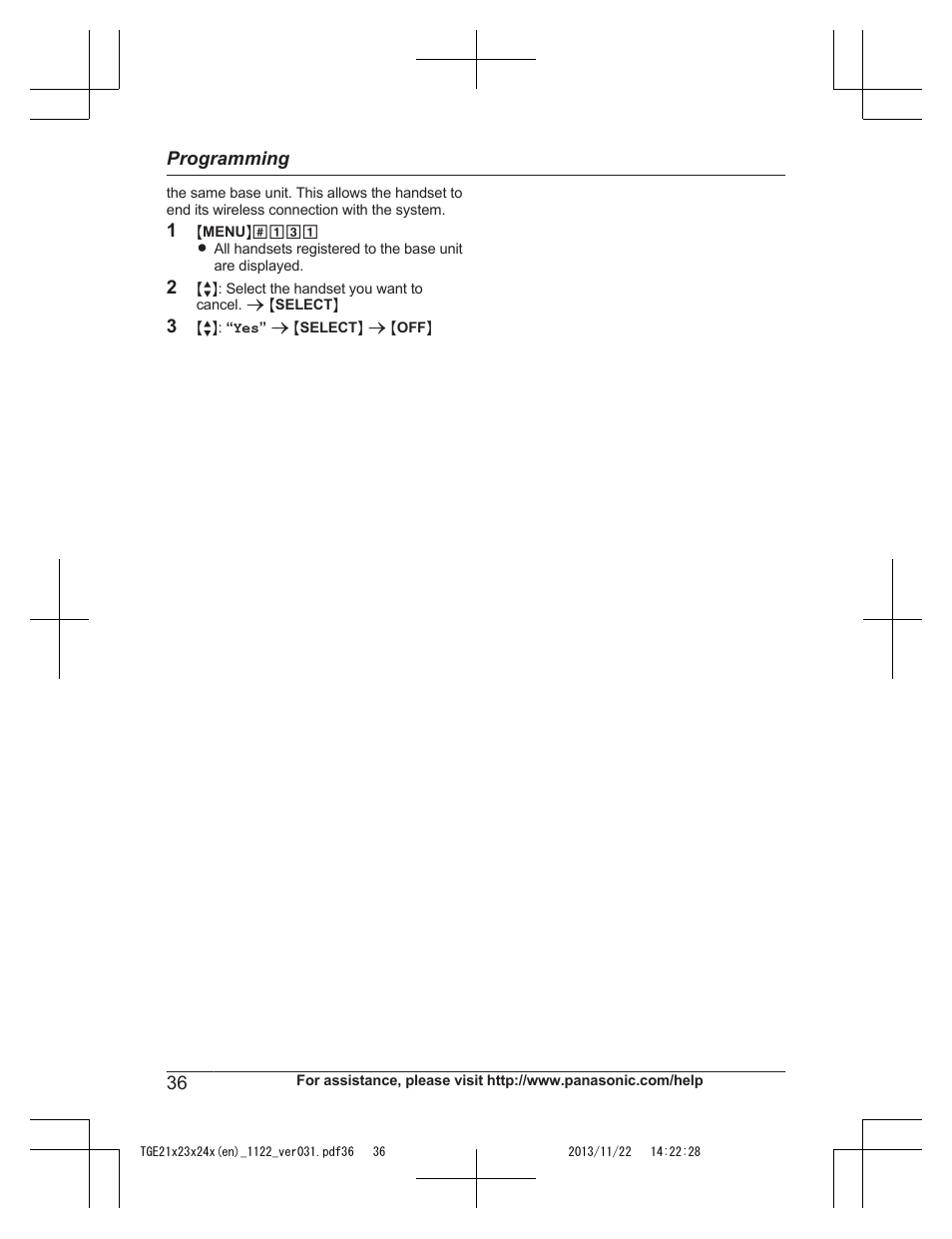 Panasonic KXTGE240 User Manual | Page 36 / 68