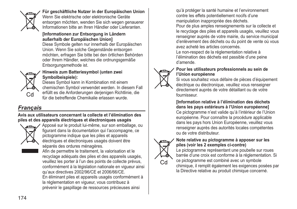 Français | Panasonic ESRT81 User Manual | Page 174 / 184