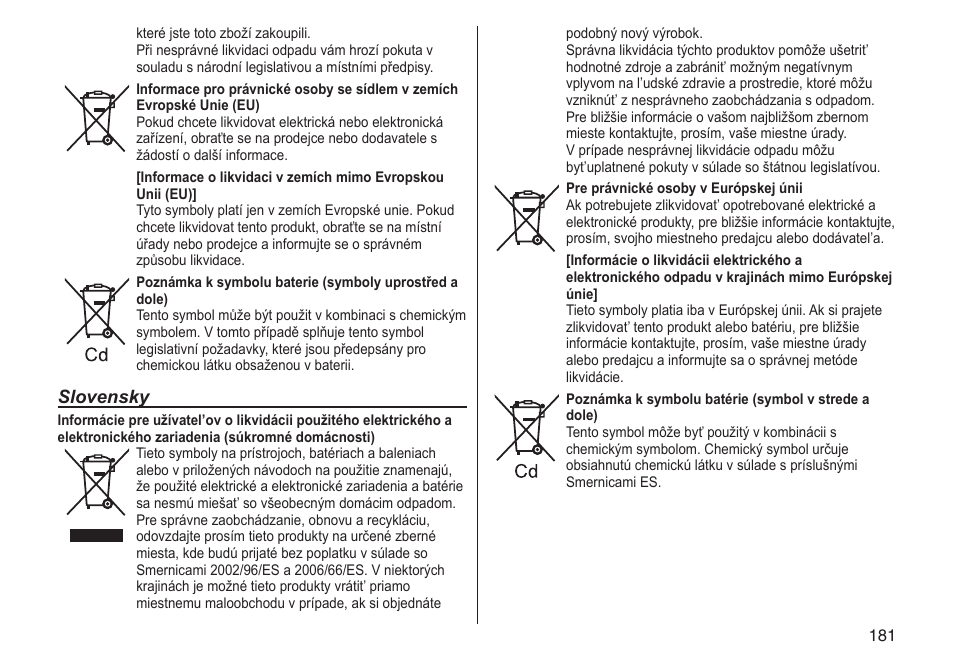 Slovensky | Panasonic ESRT81 User Manual | Page 181 / 184