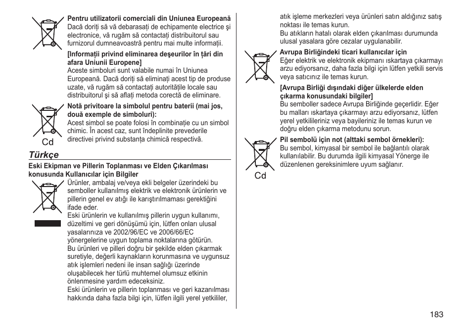 Türkçe | Panasonic ESRT81 User Manual | Page 183 / 184