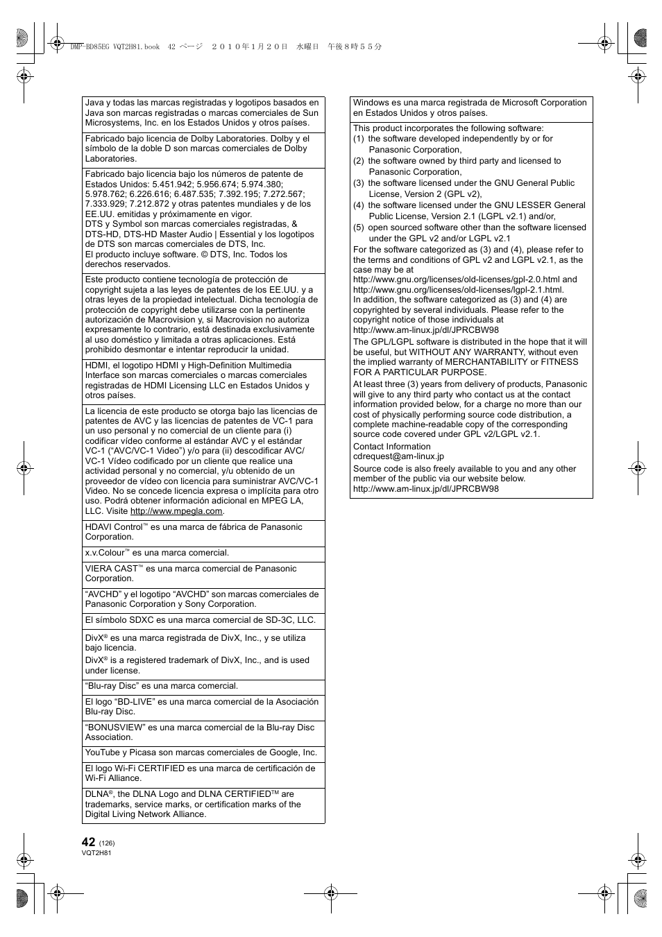 Panasonic DMPBD85 User Manual | Page 126 / 228