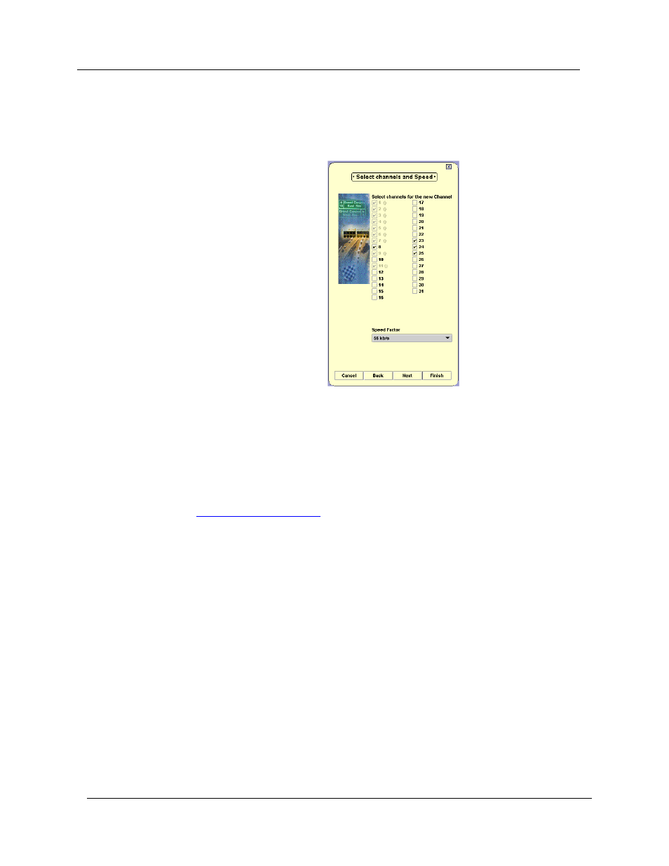 Select channels and speed screen | Avaya SMON C360 User Manual | Page 118 / 286