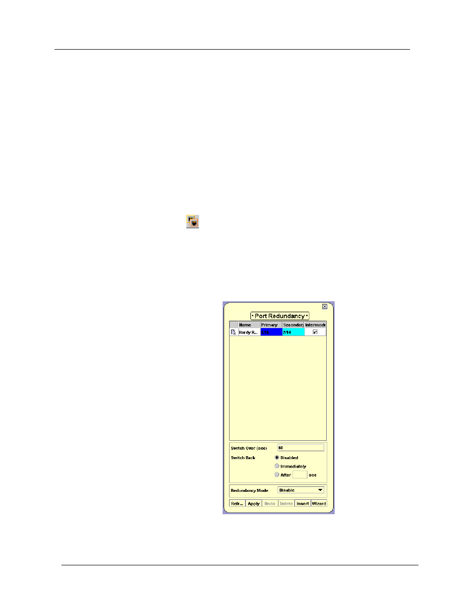 Viewing the port redundancy dialog box | Avaya SMON C360 User Manual | Page 174 / 286