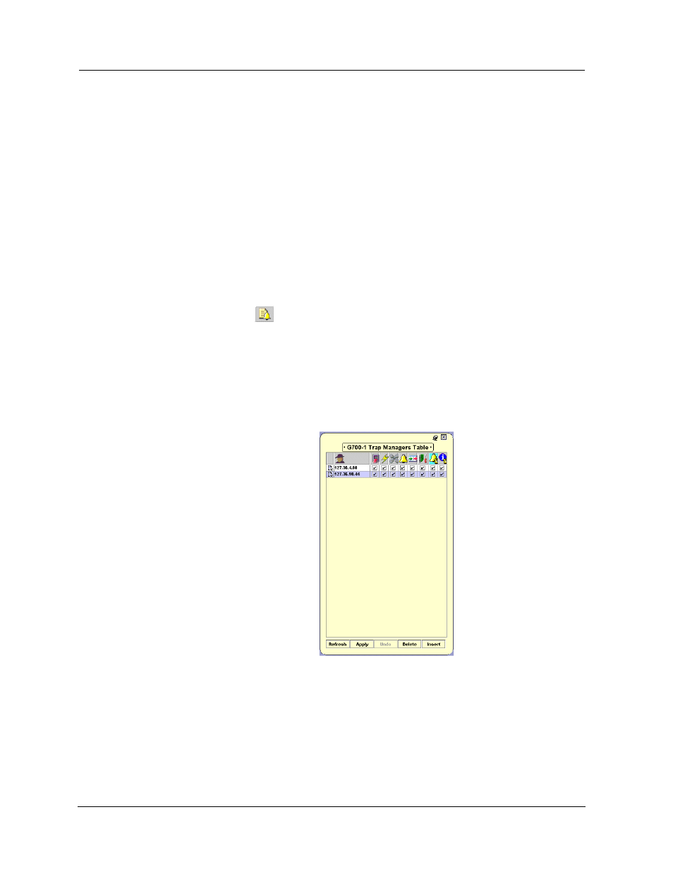 Viewing the media gateway trap managers table | Avaya SMON C360 User Manual | Page 203 / 286