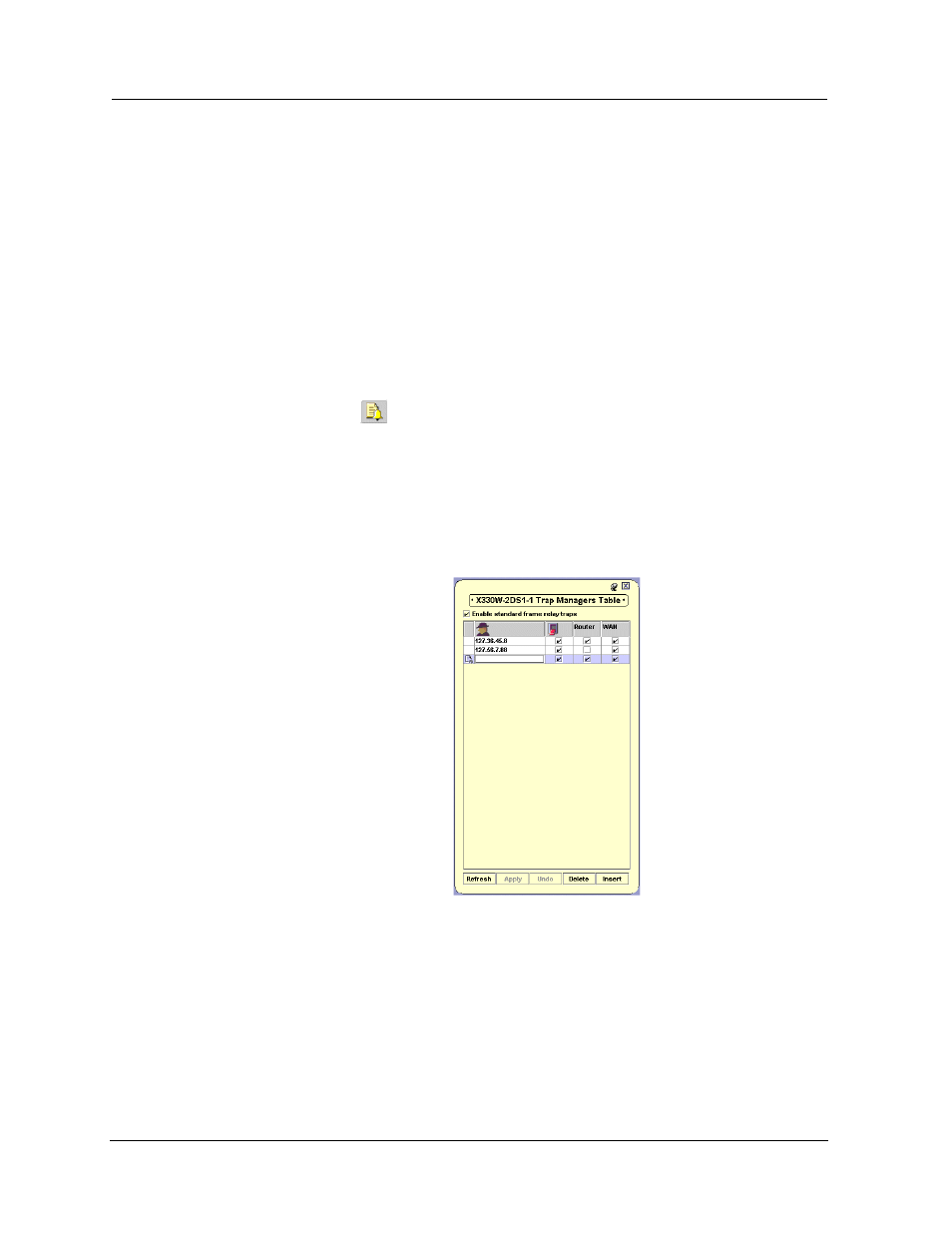 Viewing the wan trap managers table | Avaya SMON C360 User Manual | Page 205 / 286