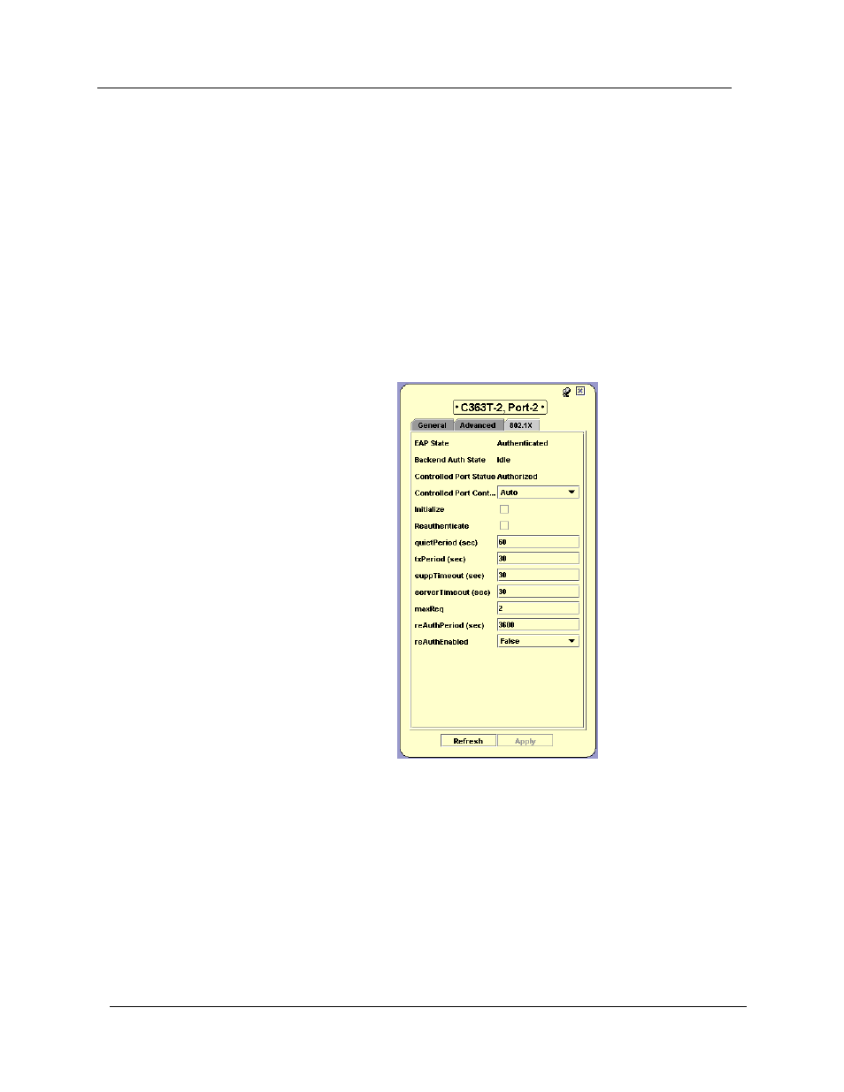 Configuring 802.1x port security | Avaya SMON C360 User Manual | Page 214 / 286