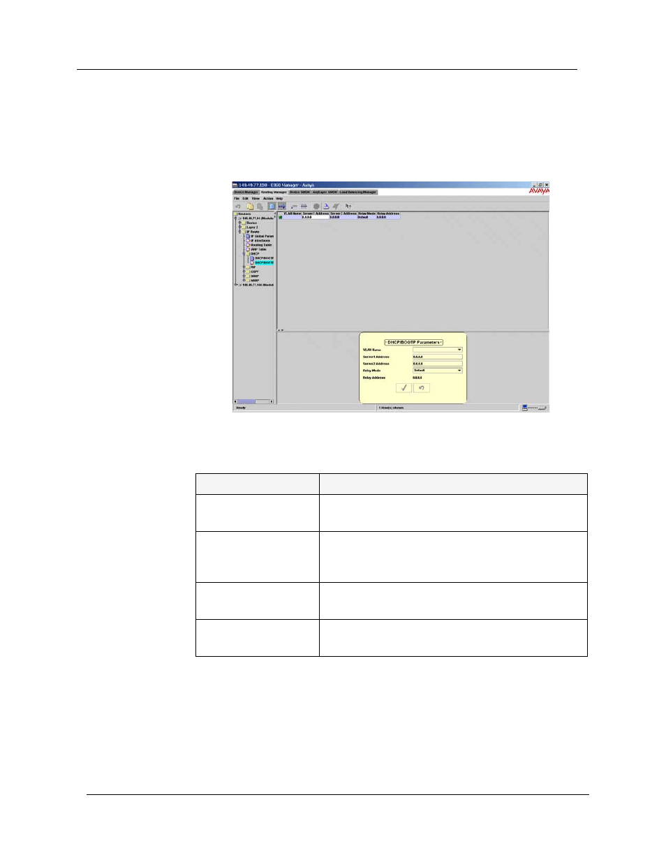 Dhcp/bootp parameters | Avaya SMON C360 User Manual | Page 246 / 286