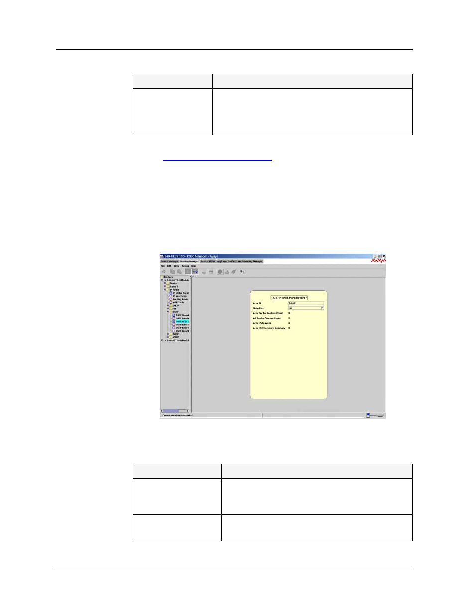 Ospf area parameters | Avaya SMON C360 User Manual | Page 257 / 286