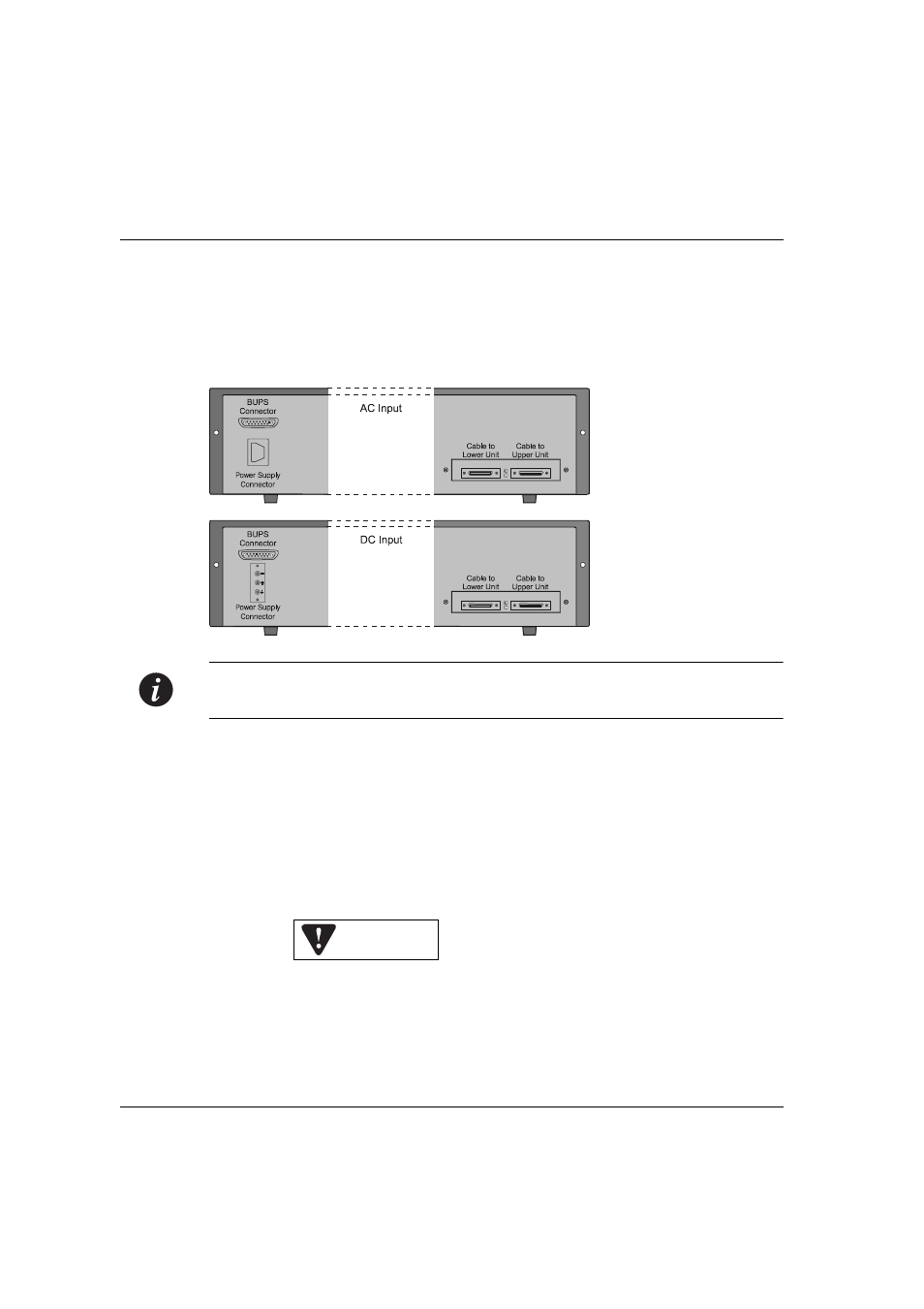 Avaya p330 back panel, Bups input connector, Figure 3.3 | Avaya p330 ac and dc back panels, Figure 3.4, Bups input connector sticker | Avaya P332MF User Manual | Page 28 / 182