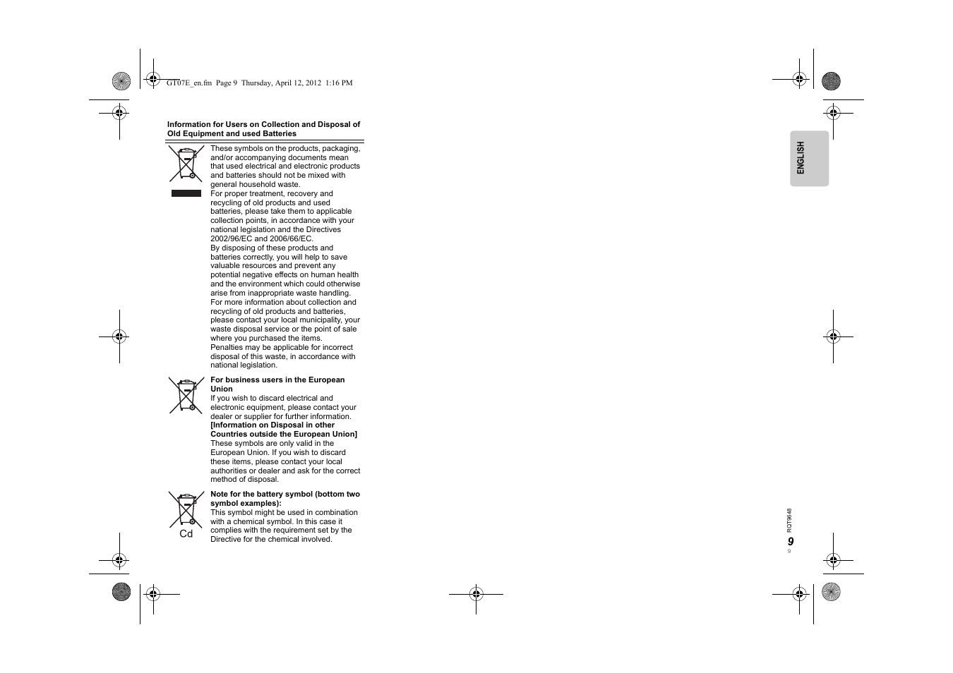 Panasonic SCGT07E User Manual | Page 9 / 36